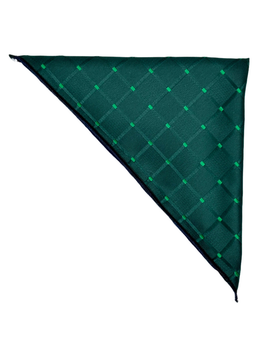 Teal Checkered Elegance Pocket Square