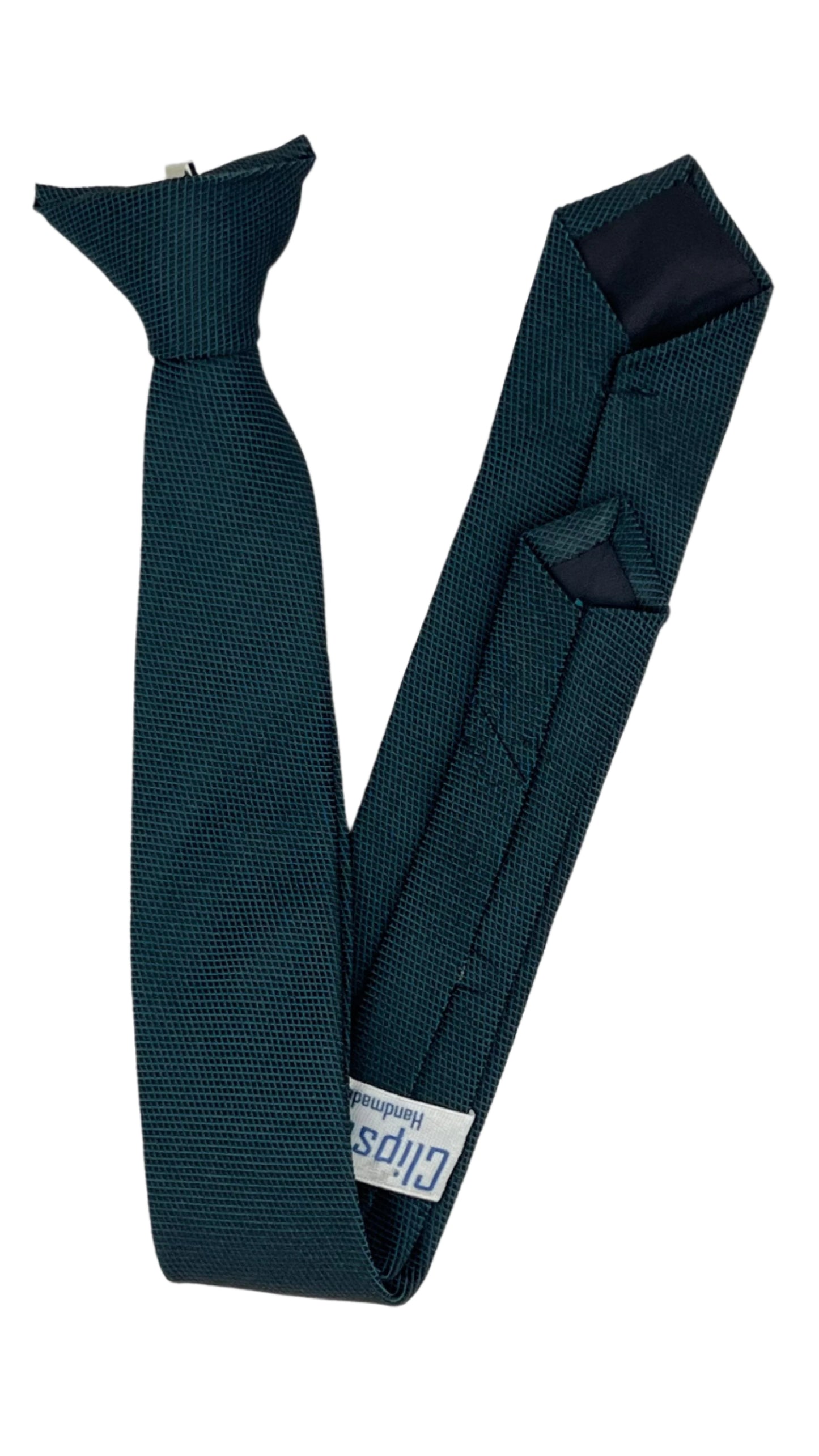 Extra Slim Dark Green Clip-On Tie- 5 cm