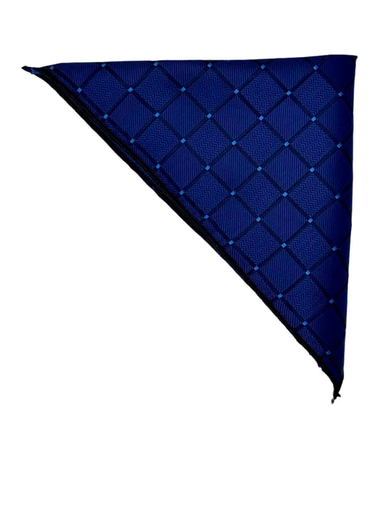 Navy Blue Squares Pocket Square