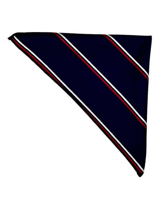 Navy Blue With Red & White Stripes Pocket Square