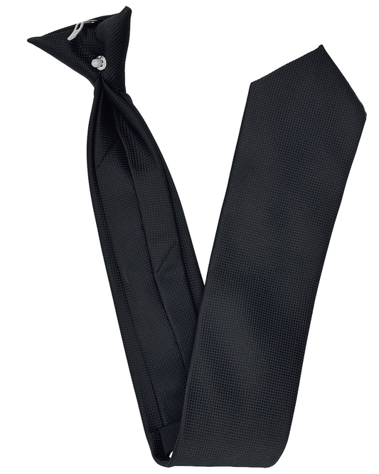 Classic Black Textured Clip-on Tie