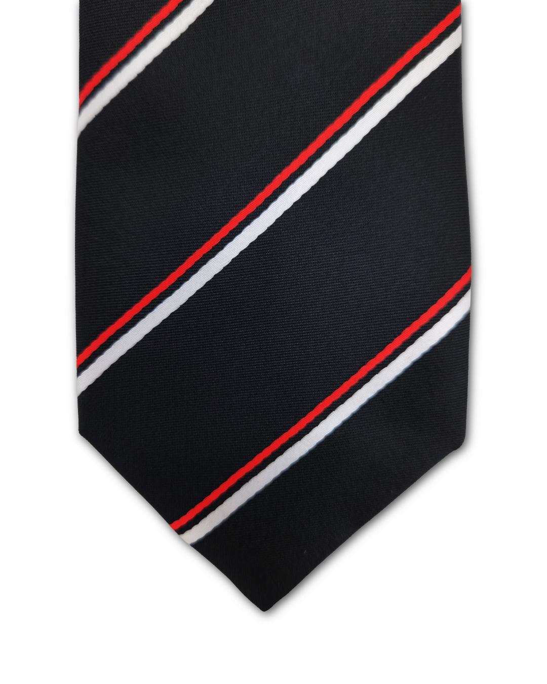 Black & Red Striped Clip-On Tie