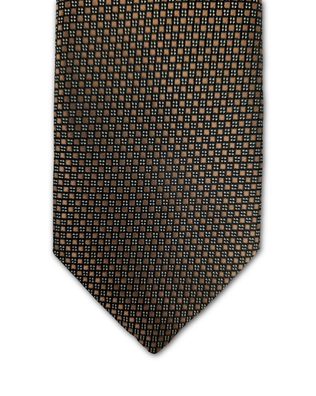 Brown Mini Squares Clip-On Tie