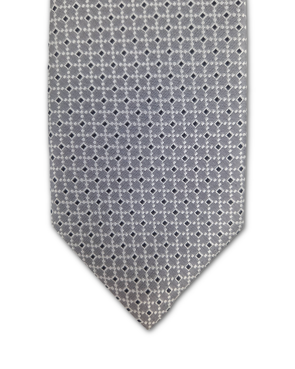 Grey With Mini Diamonds Clip-On Tie