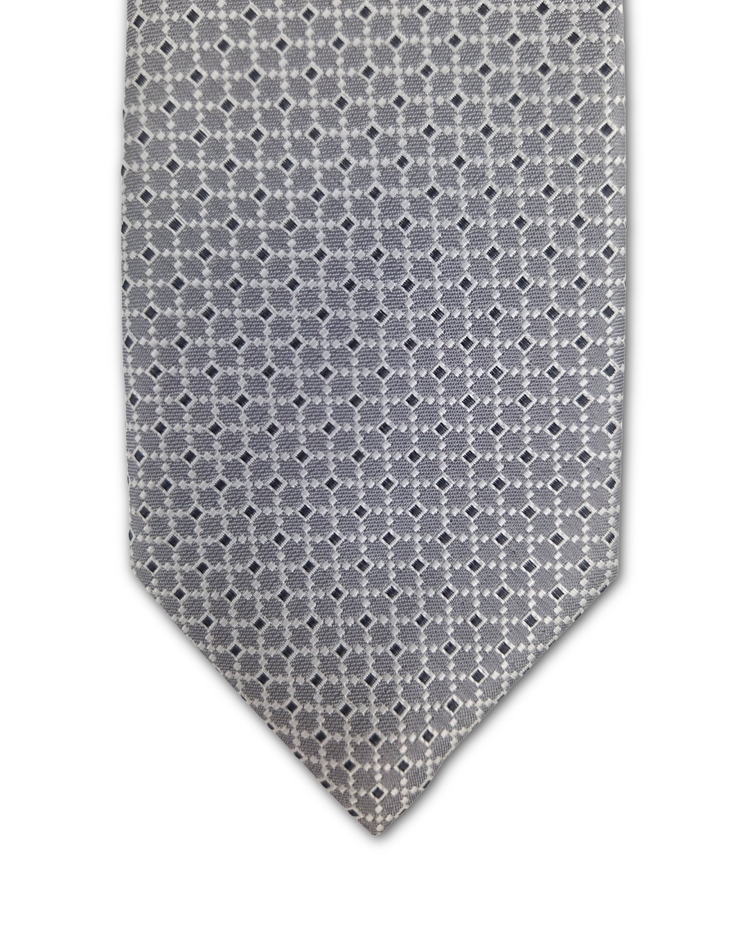 Grey With Mini Diamonds Clip-On Tie