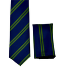 Navy Blue & Green Striped Set