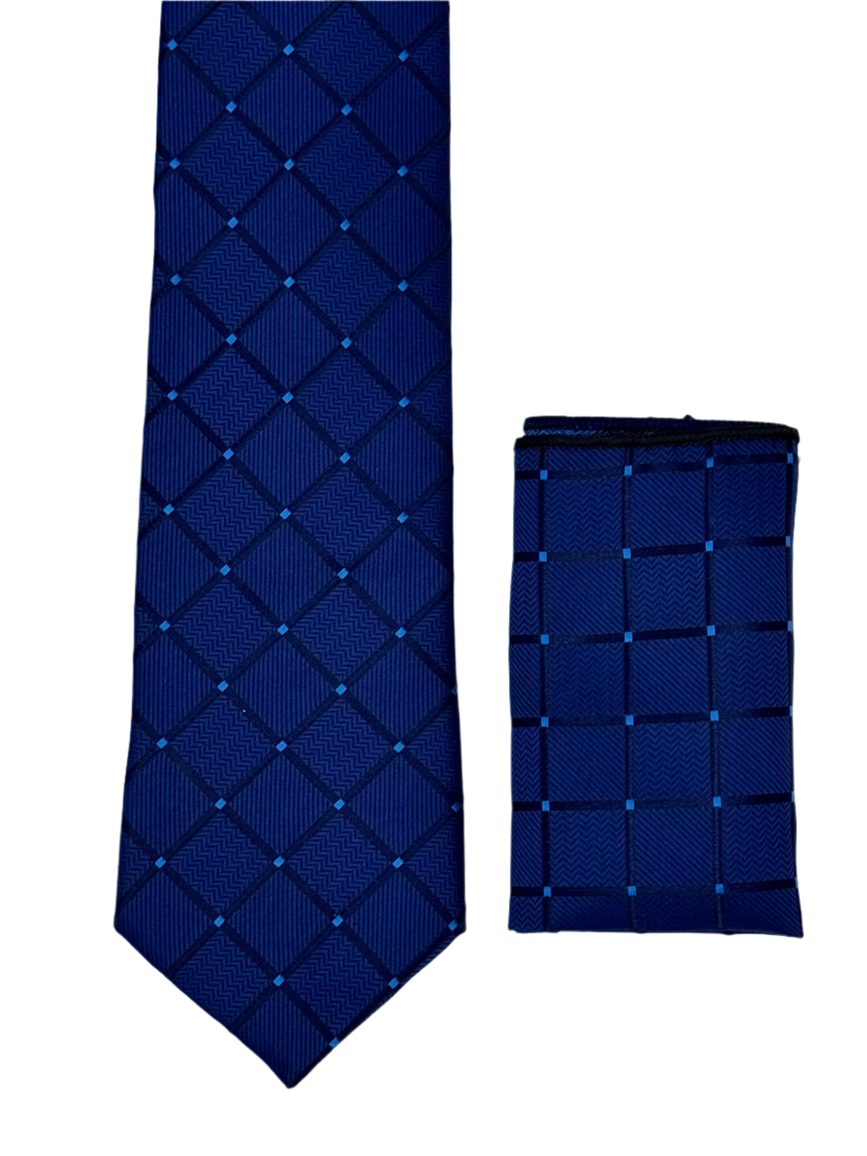 Navy Diamond Grid Set