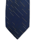 Navy and Gold Dashed Clip-On Tie