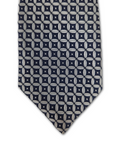 Navy & Grey Geometric Clip-On Tie