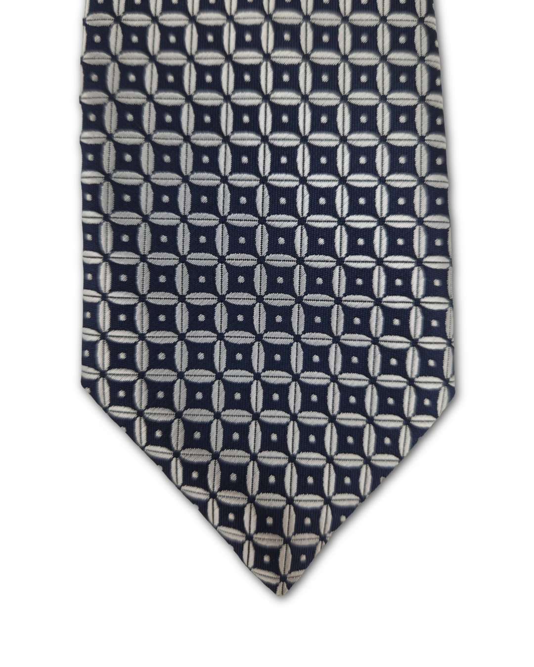 Navy & Grey Geometric Clip-On Tie