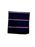 Navy Blue With Red & White Stripes Pocket Square