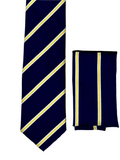Navy Blue & Goldish Yellow Striped Set