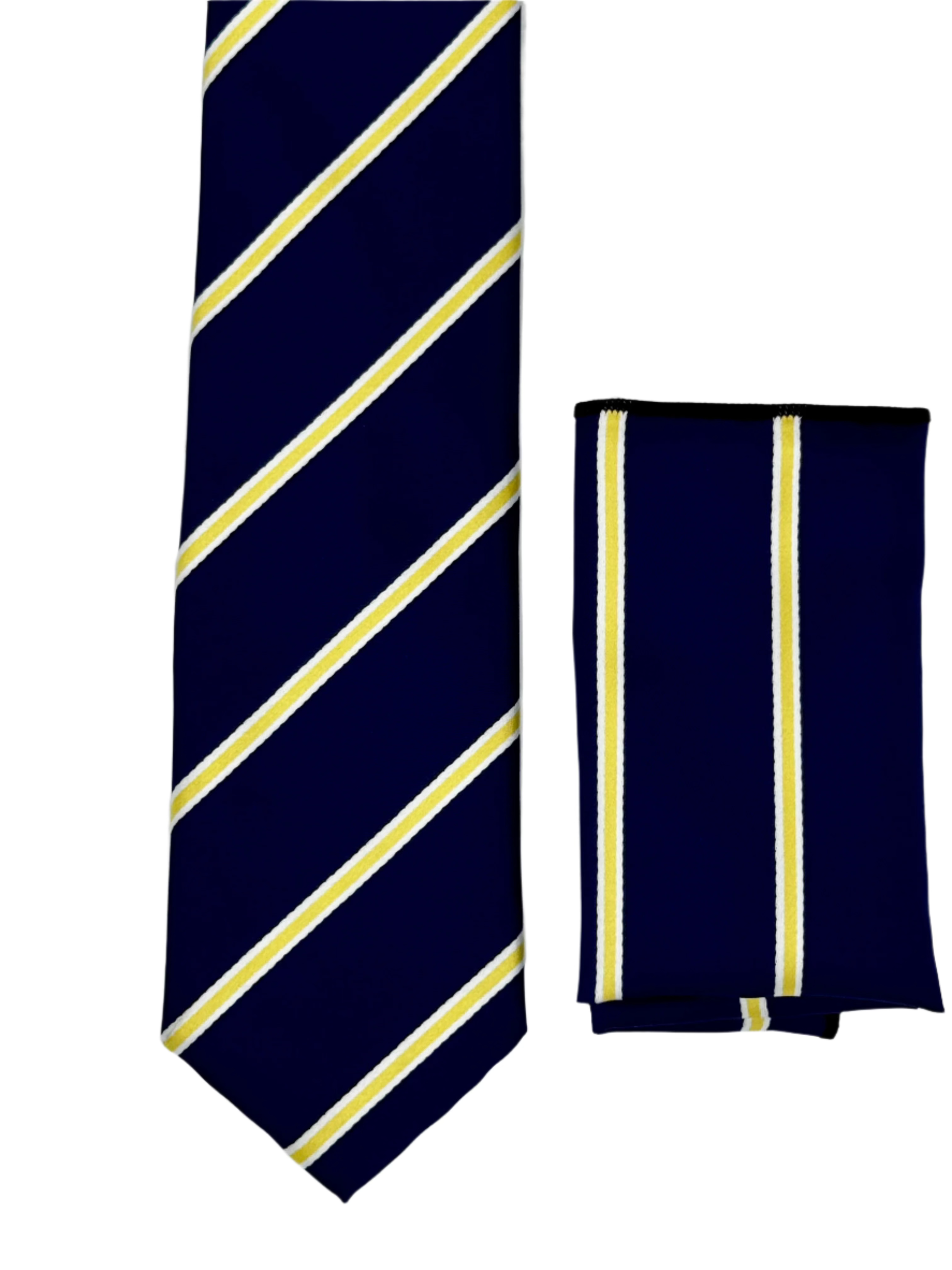 Navy Blue & Goldish Yellow Striped Set