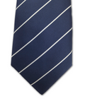 Navy & White Stripe Clip-On Tie