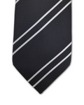 Black & White Stripe Clip-On Tie