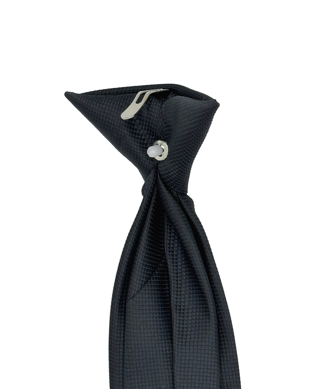 Classic Black Textured Clip-on Tie