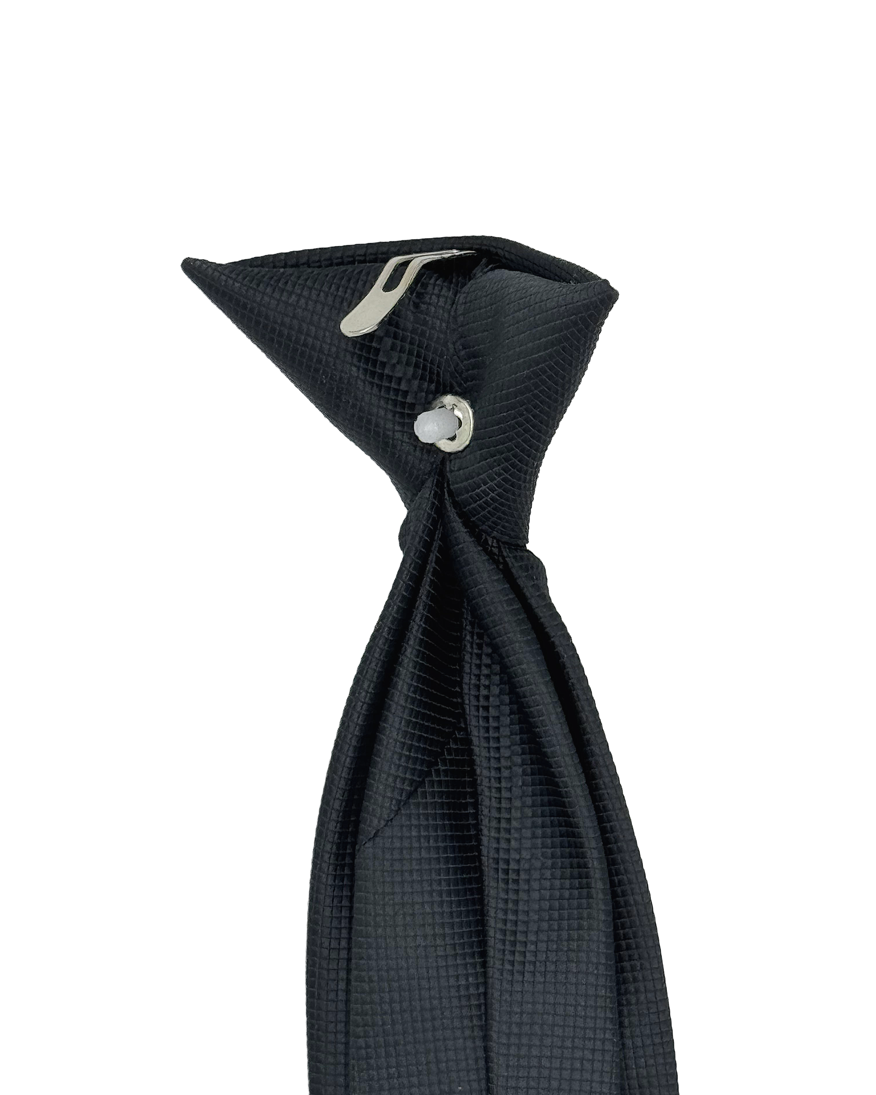 Classic Black Textured Clip-on Tie