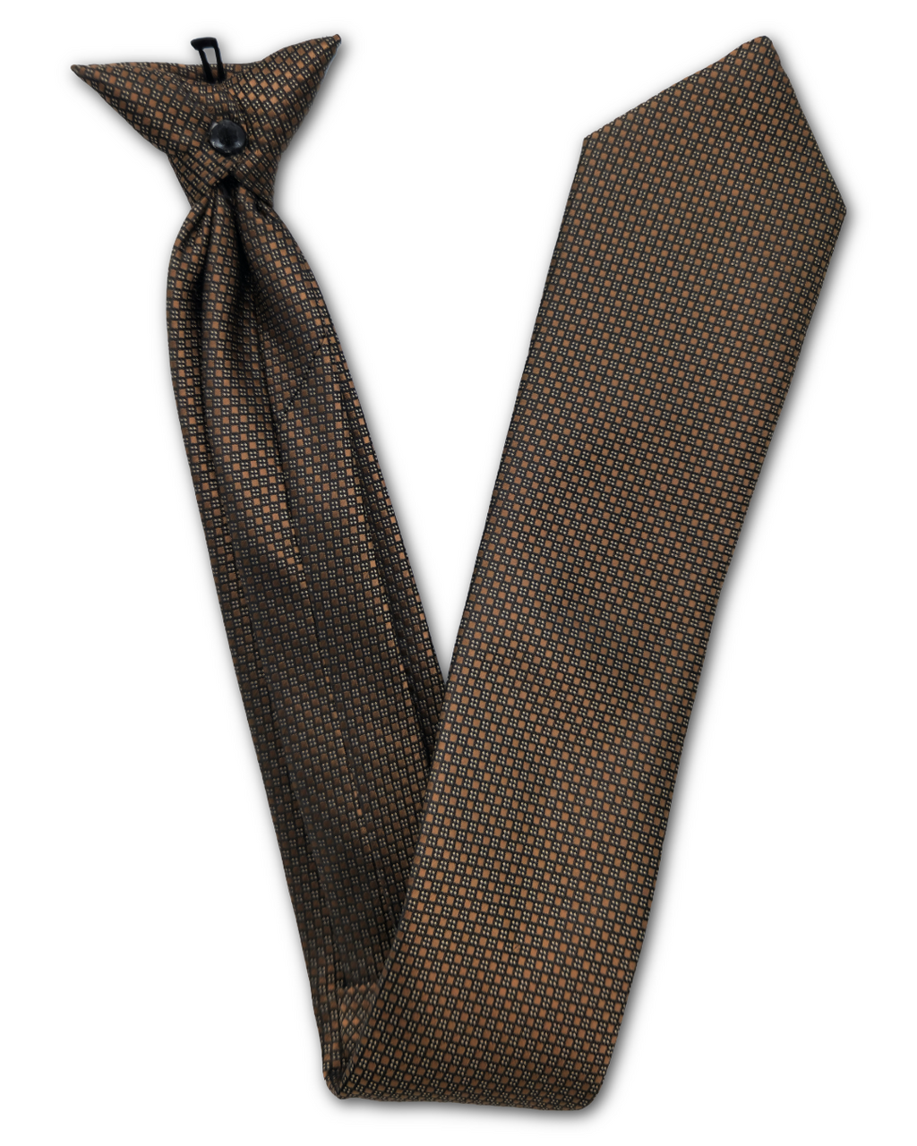 Brown Mini Squares Clip-On Tie