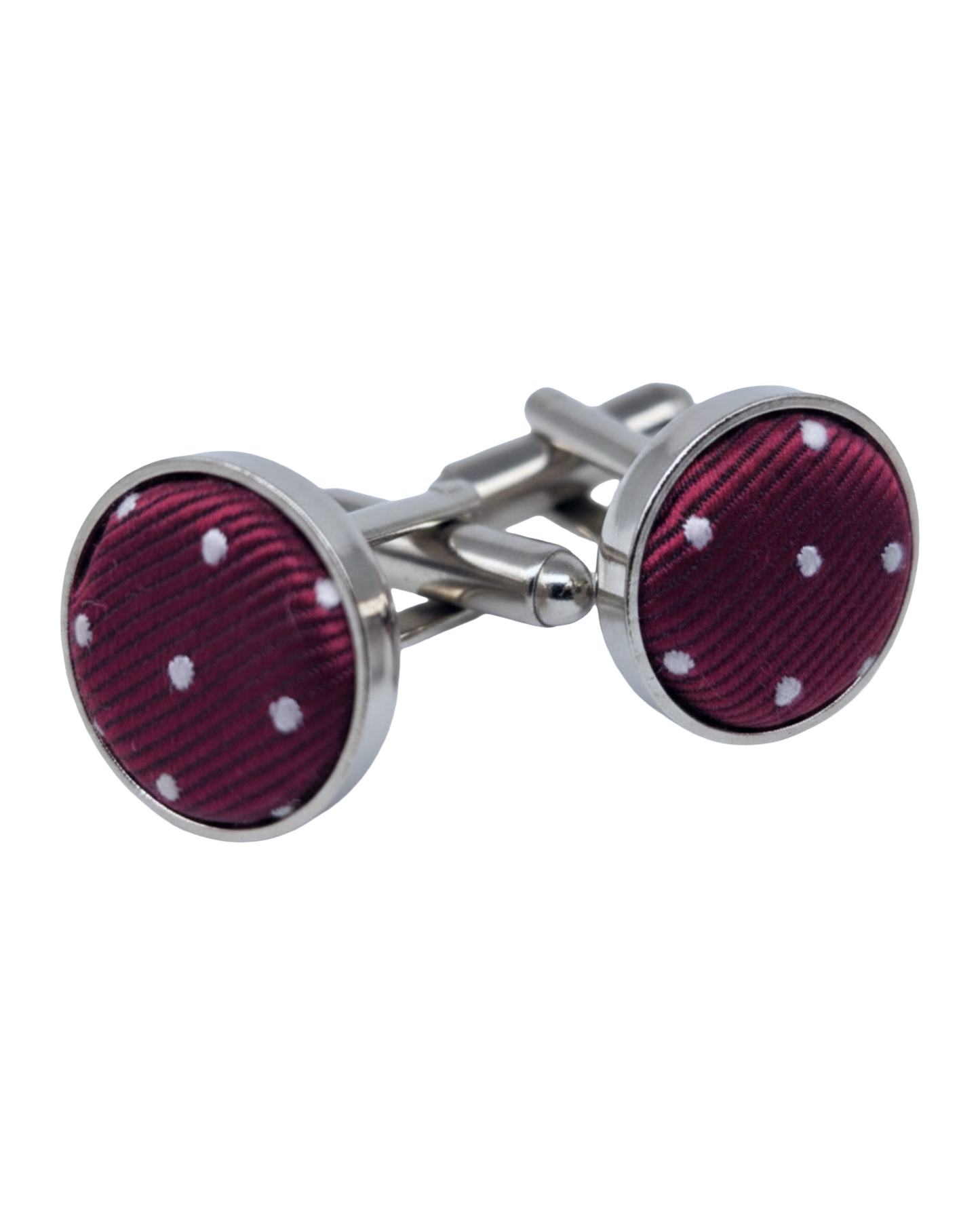 Elegant Burgundy with Polka Dot Cufflinks