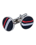 Navy Blue Stripped Sophistication Cufflinks