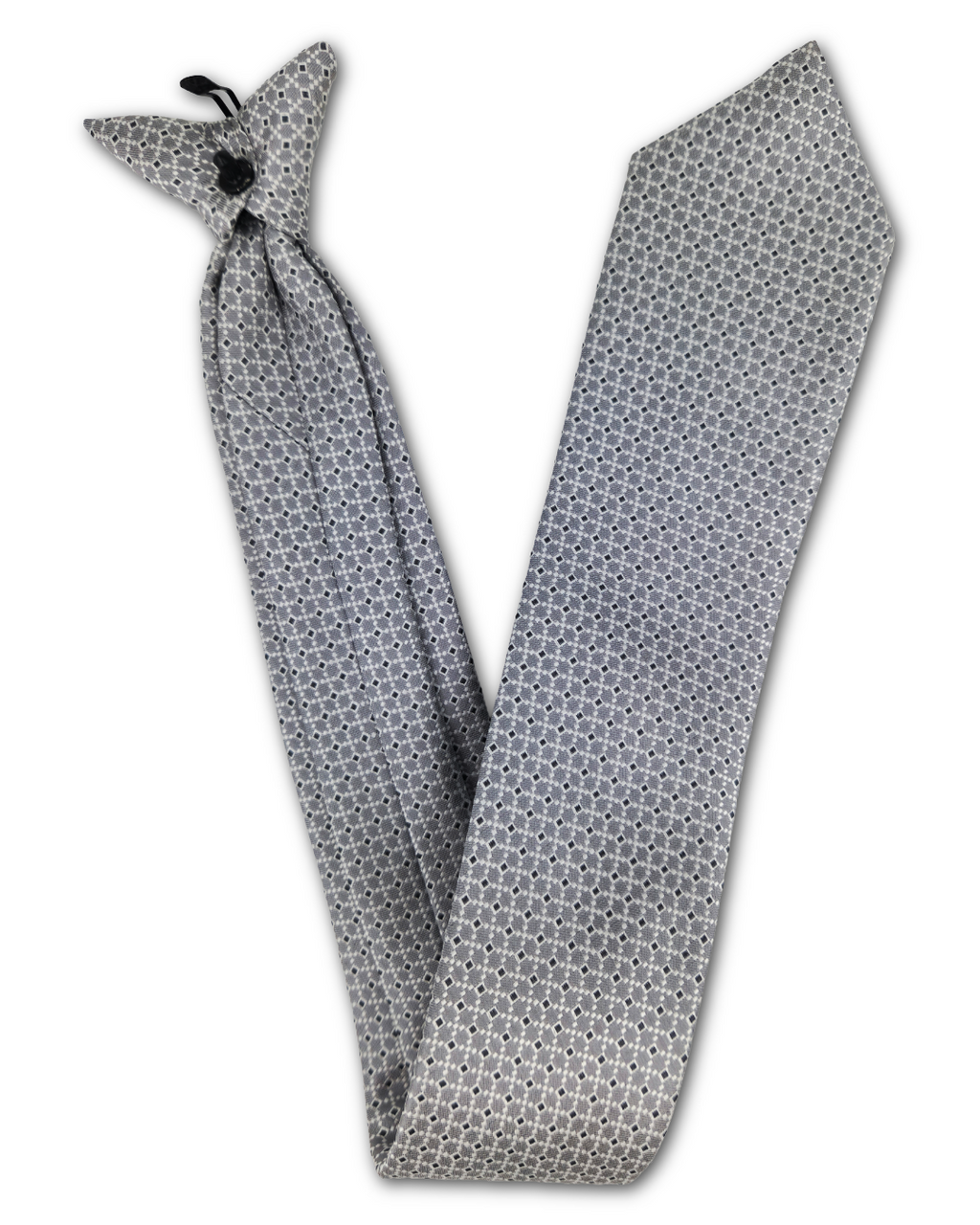 Grey With Mini Diamonds Clip-On Tie