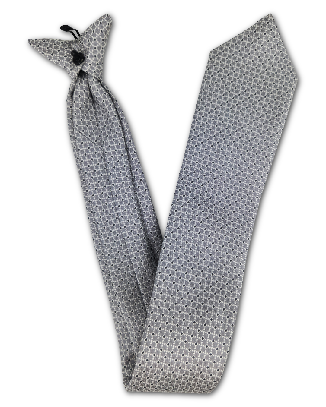 Grey With Mini Diamonds Clip-On Tie