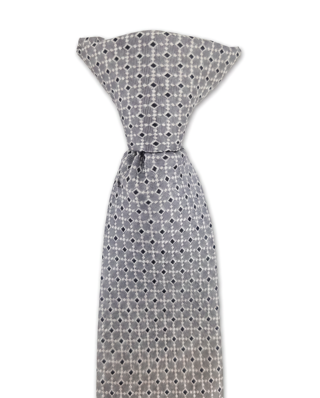 Grey With Mini Diamonds Clip-On Tie