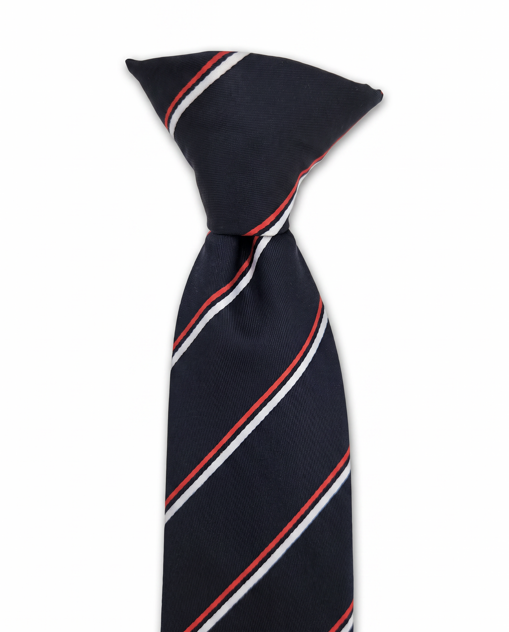 Black & Red Striped Clip-On Tie