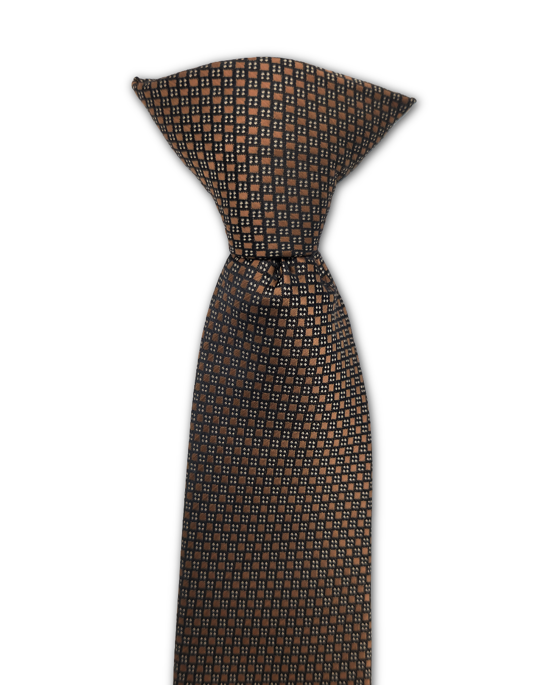 Brown Mini Squares Clip-On Tie