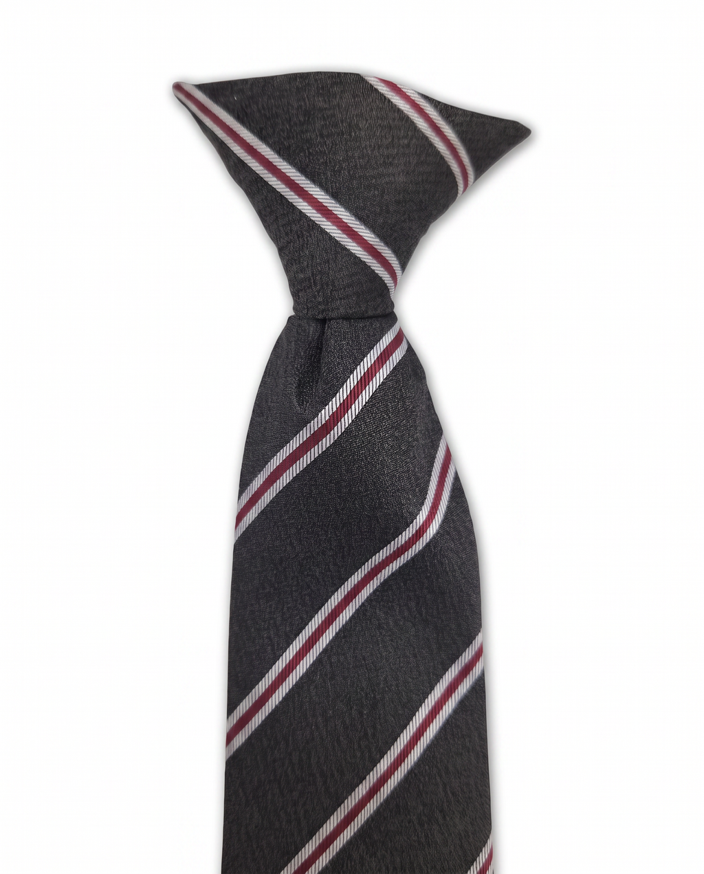 Charcoal & Red Clip-On Tie