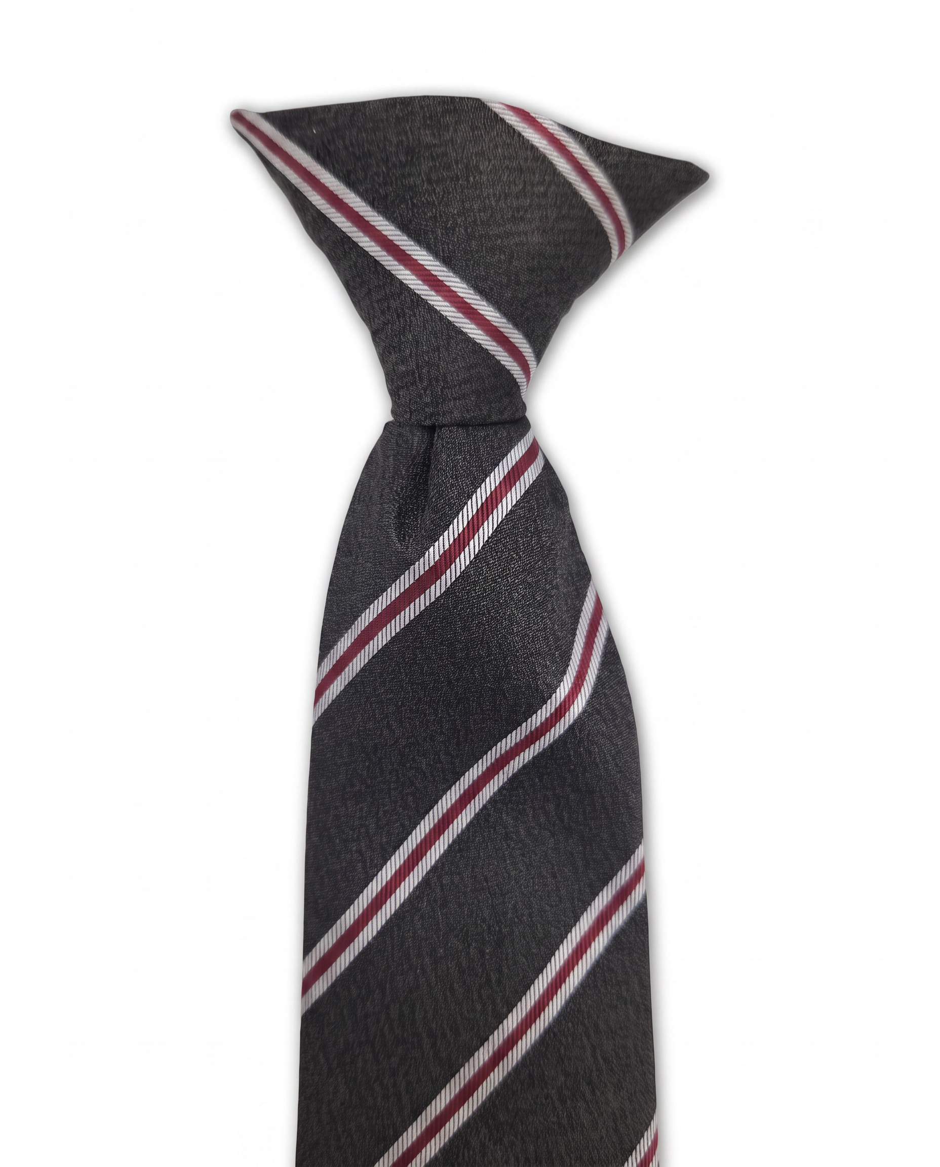 Charcoal & Red Clip-On Tie