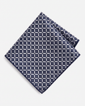 Navy & Grey Geometric Pocket Square