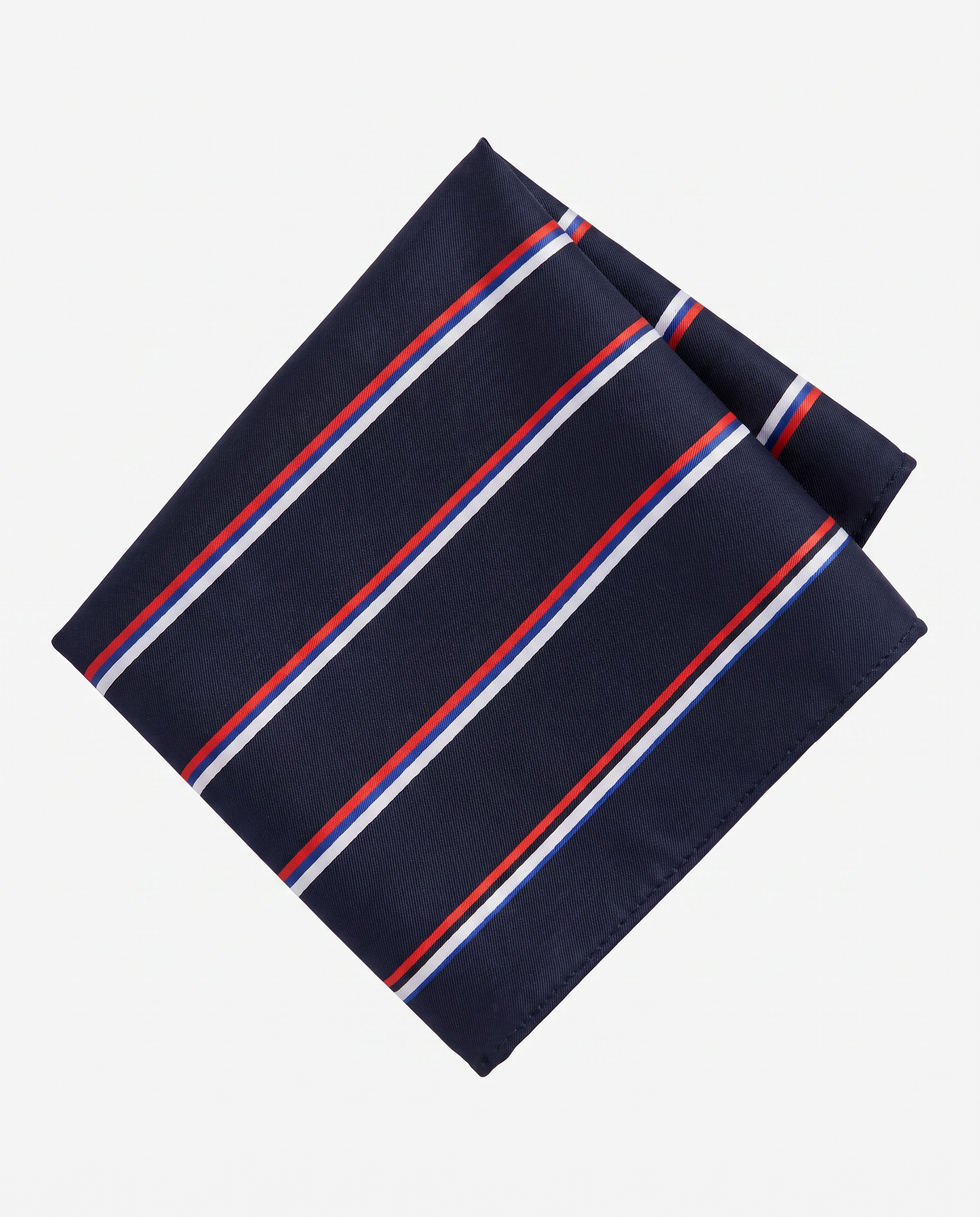 Black & Red Striped Pocket Square