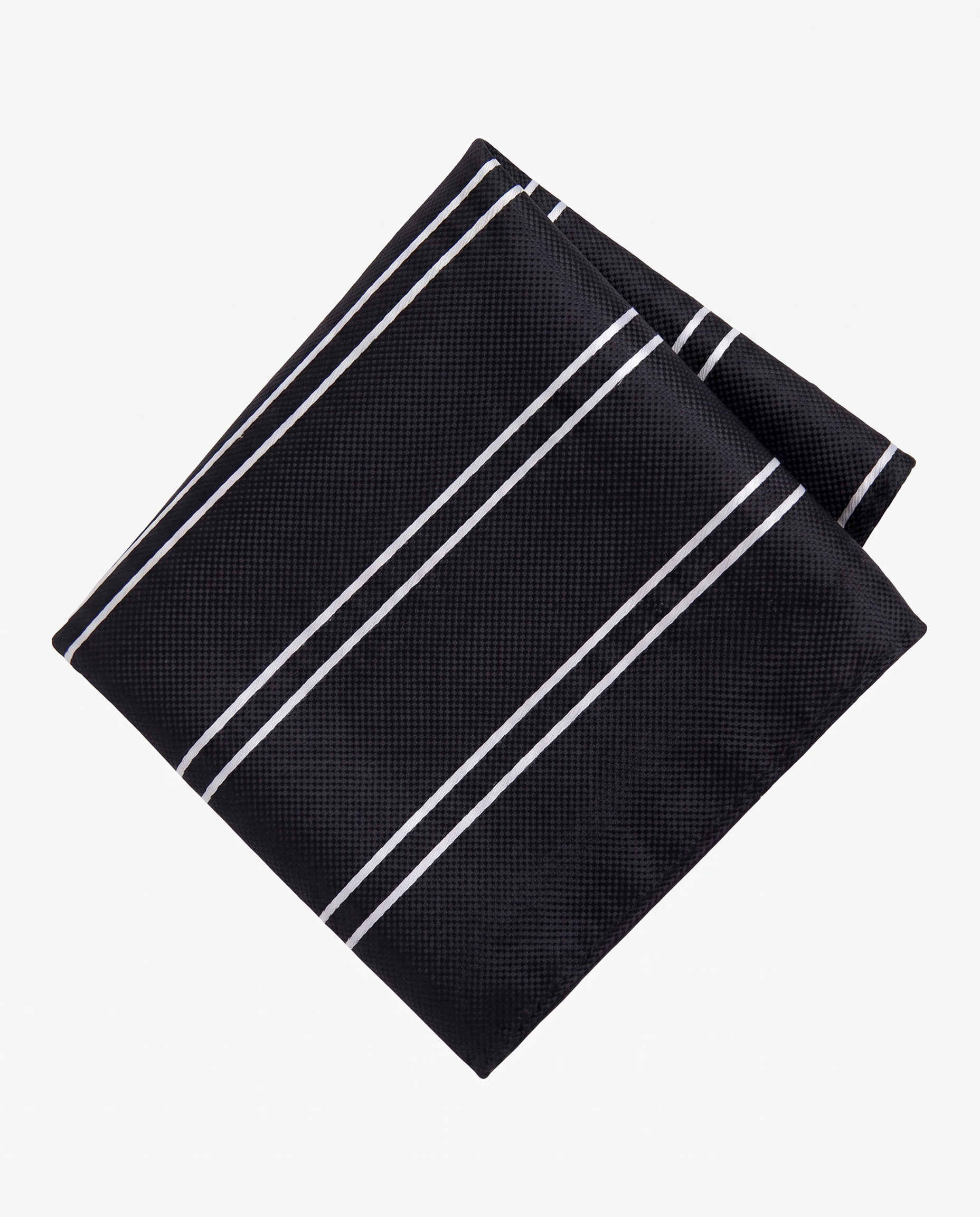 Black & White Stripe Pocket Square