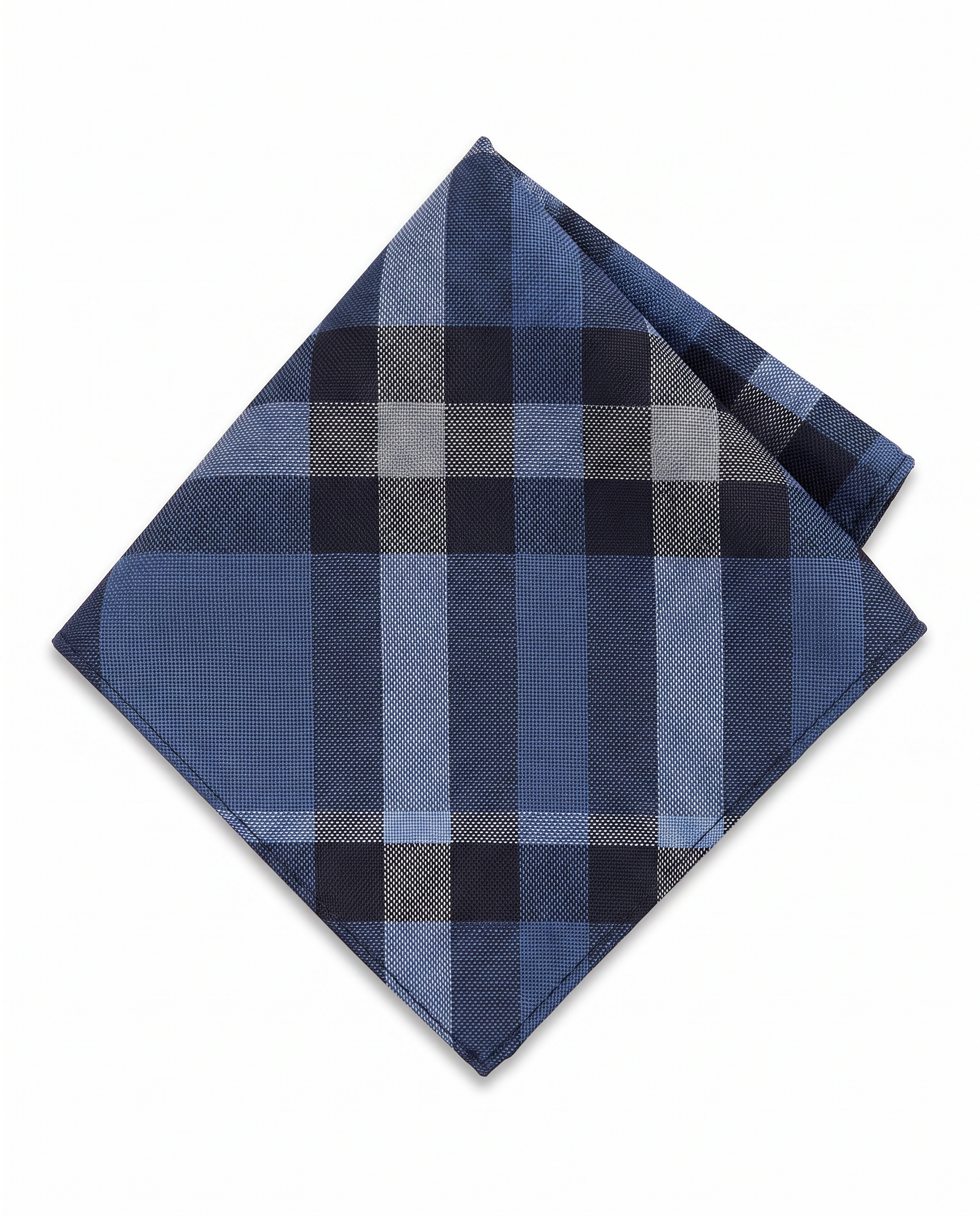 Blue & Navy Plaid Pocket Square