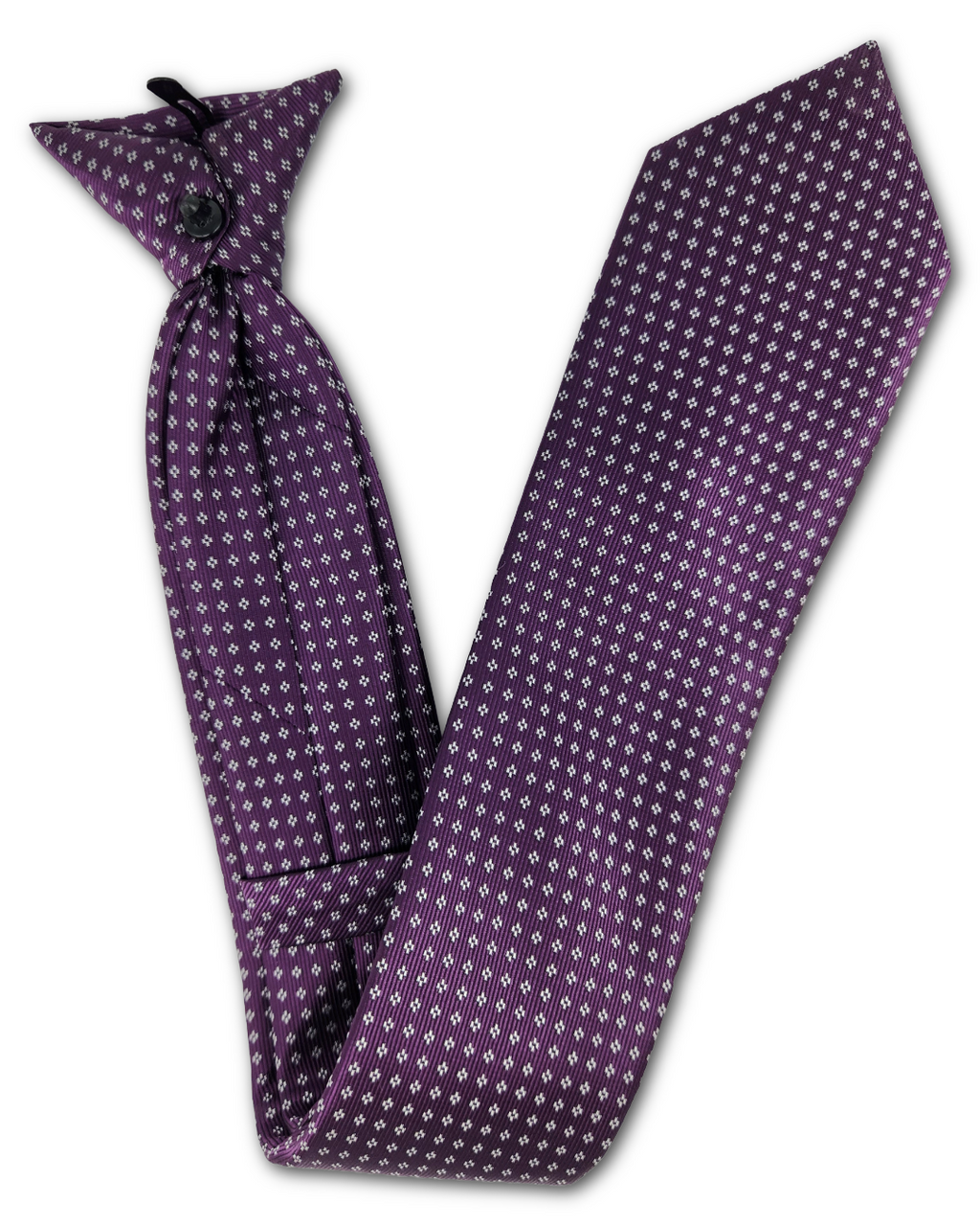 Purple Mini Floral Clip-On Tie