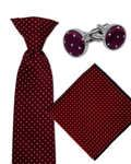 (3 Pcs. Set) Elegant Burgundy With Polka Dot