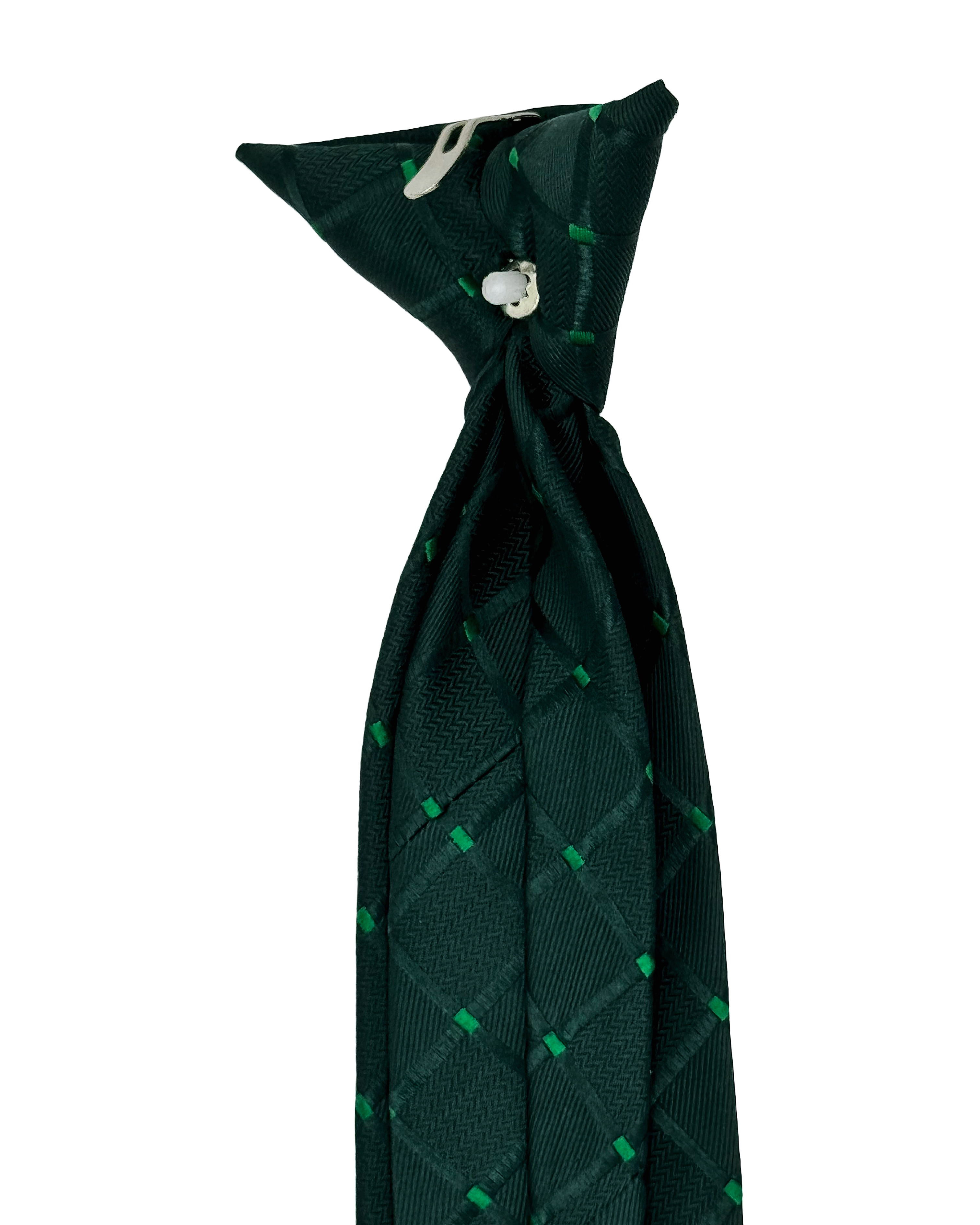 Teal Checkered Clip-On Tie