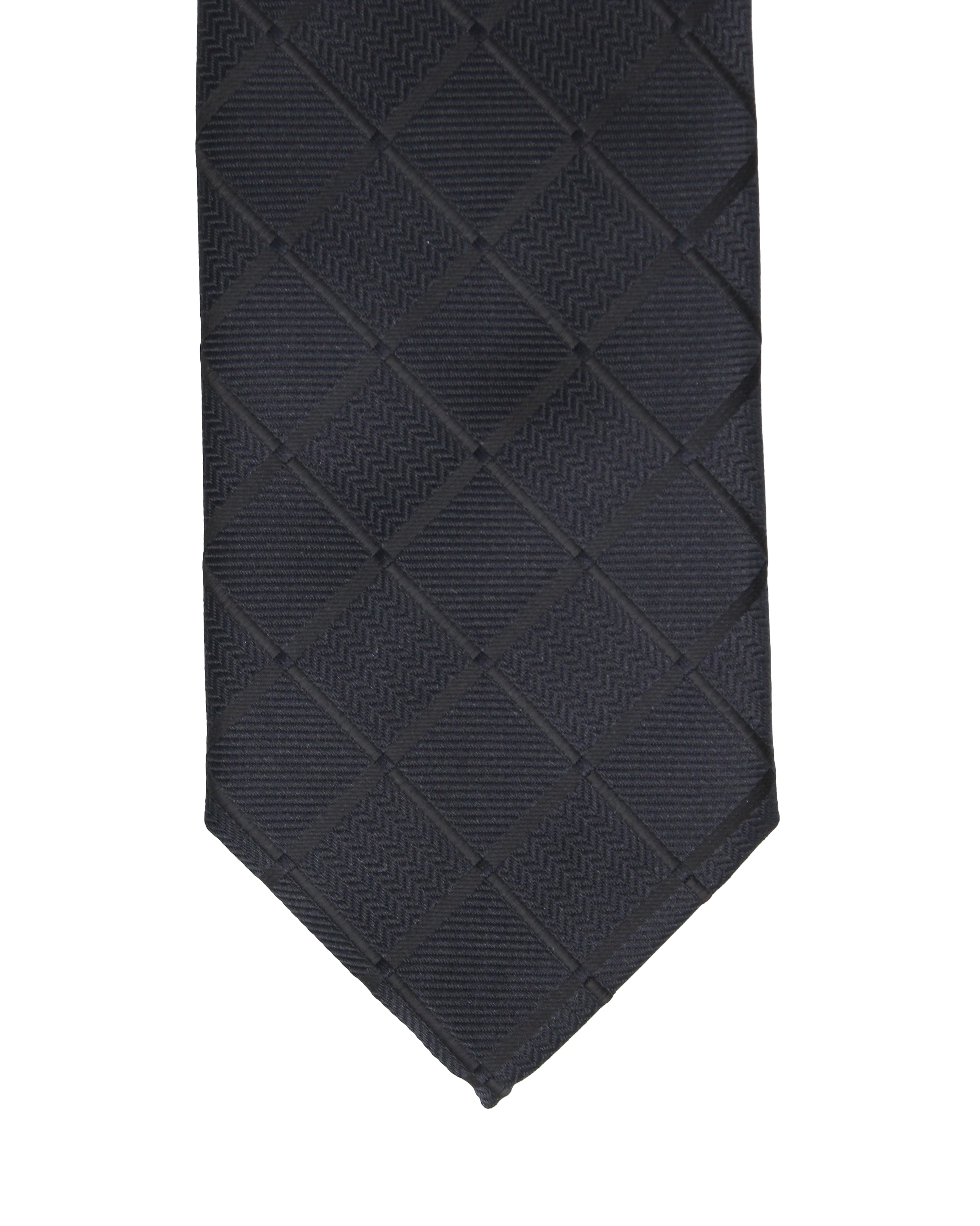 Elegant Black Checkered Clip-on Tie