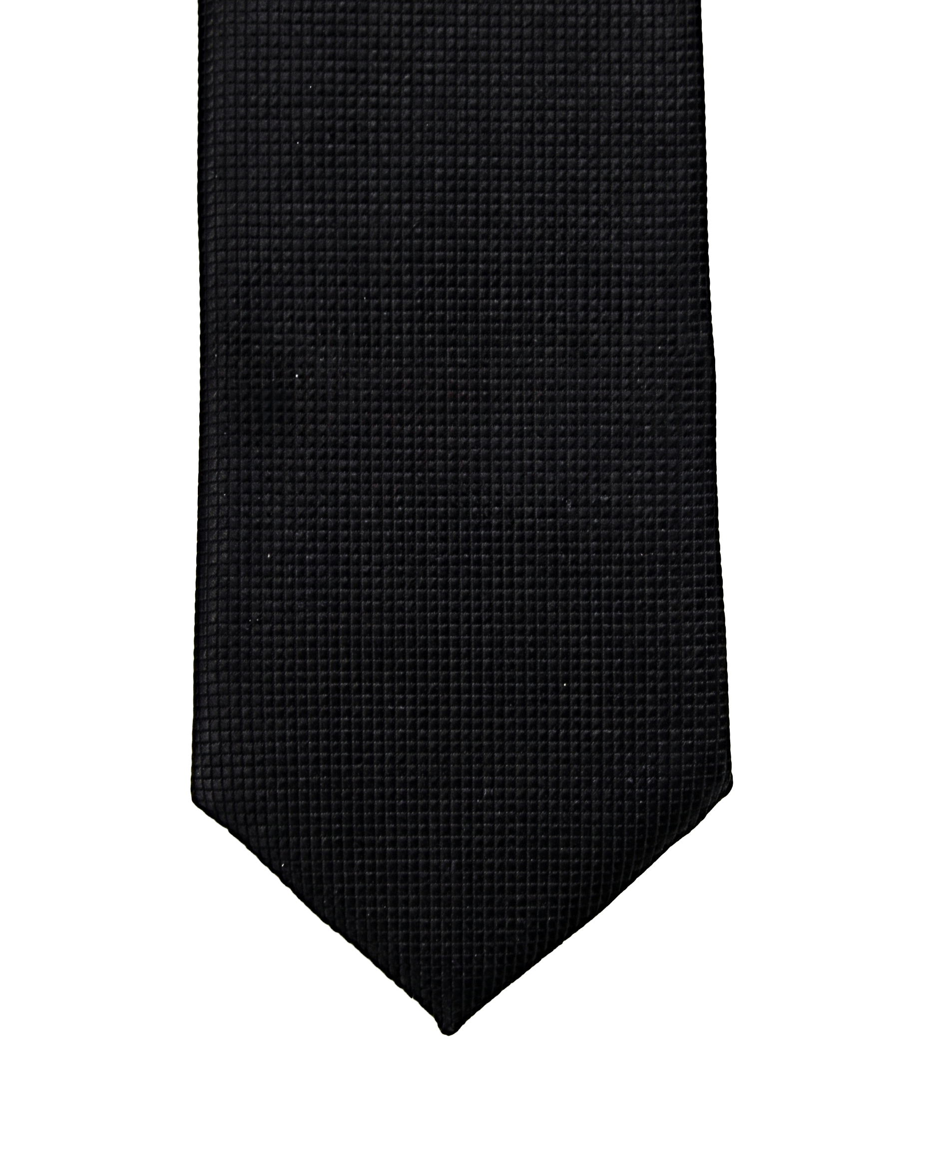 Classic Black Textured Clip-on Tie