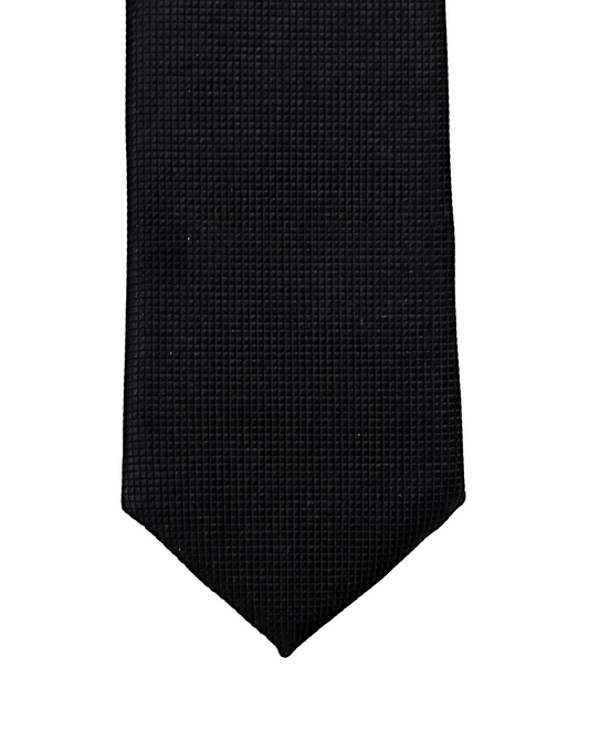 Classic Black Textured Clip-on Tie