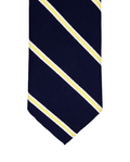 Navy Blue & Goldish Yellow Diagonal Striped Clip-On Tie
