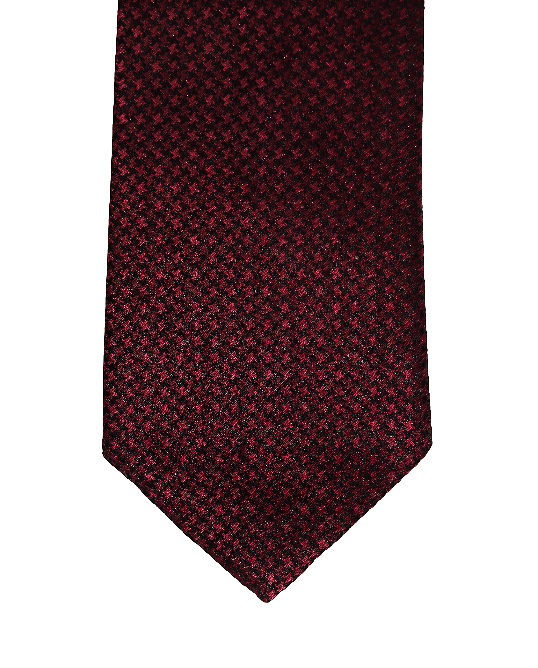 Dark Red & Black Geometric Clip-On Tie
